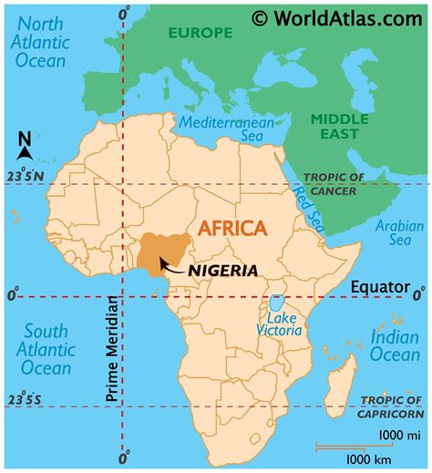 nigeria location in africa map